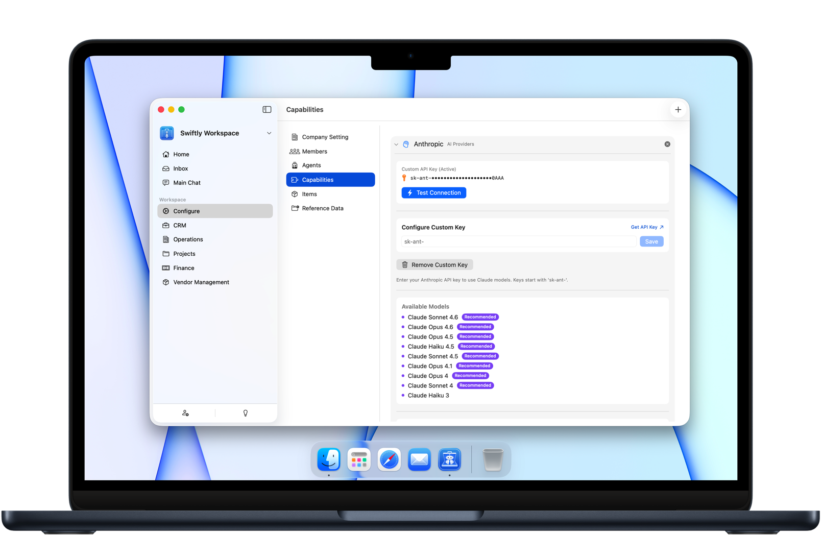 Swiftly Workspace AI provider selection