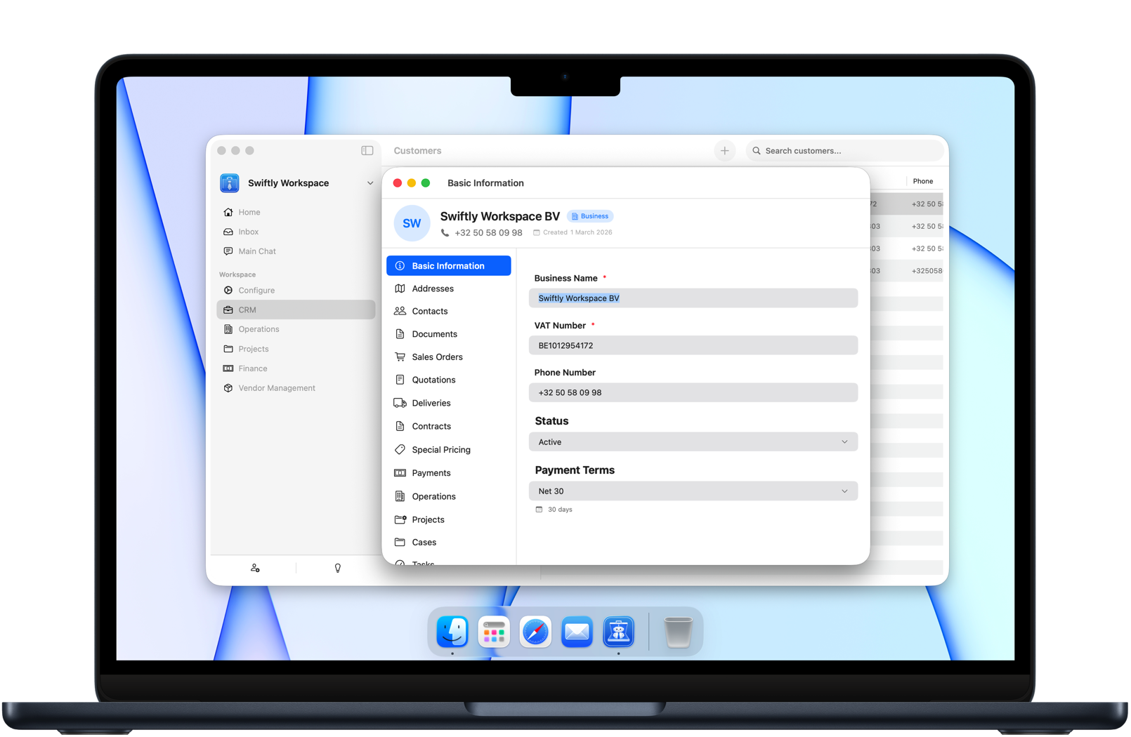 Swiftly Workspace AI assistant finding and creating a customer record
